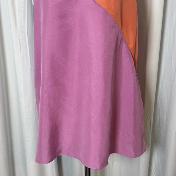 Tibi Silk Colorblock Racerback Tank Purple Orange Sleeveless Top Size 10 NWT - Picture 5 of 10